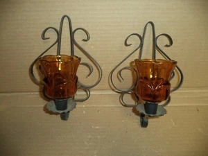 Black Metal Home Interior Wall Sconce Mediterranean Decor 1978 Scroll Work VTG - Picture 1 of 3