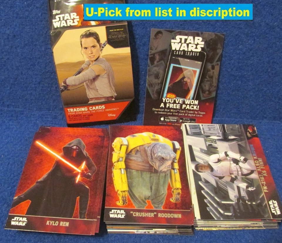 2015 Topps Star Wars THE FORCE AWAKENS BASE series 1 (SILVER) Cards U-Pick-1 - Image 1 of 3