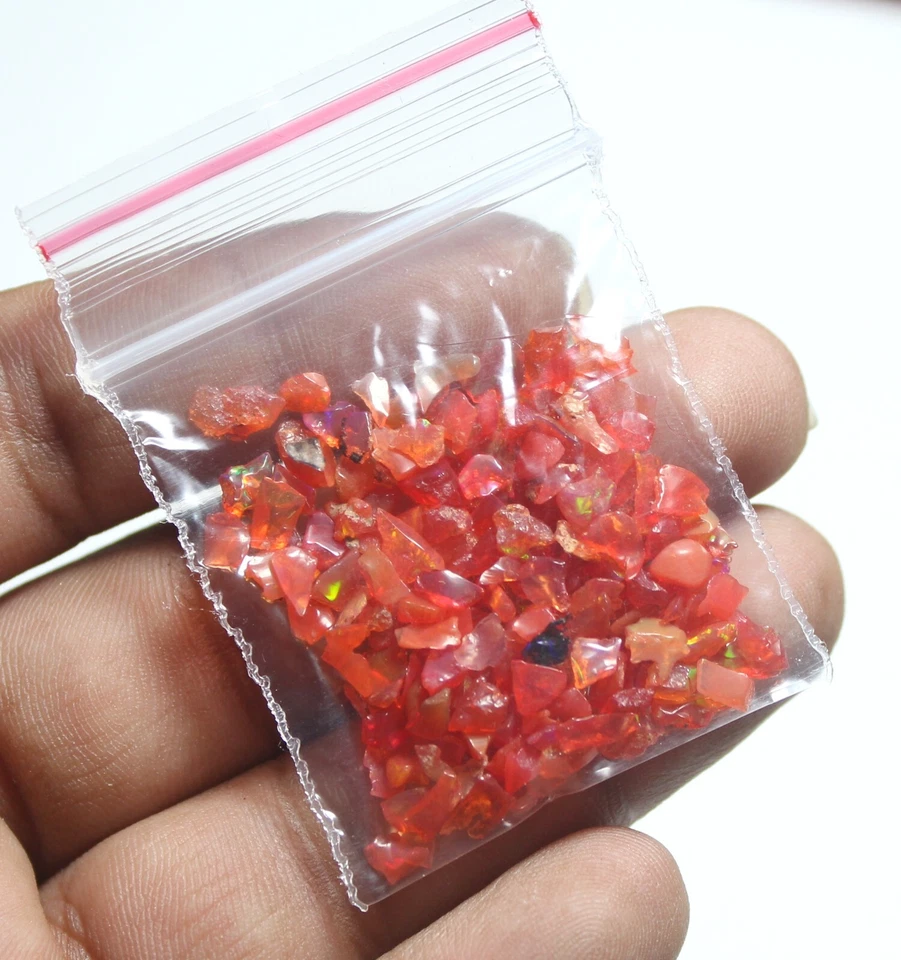100 Pcs Lot AAA Natural Multi Flash Ethiopian Opal Rough Welo Fire Opal Stone - Image 1 of 1