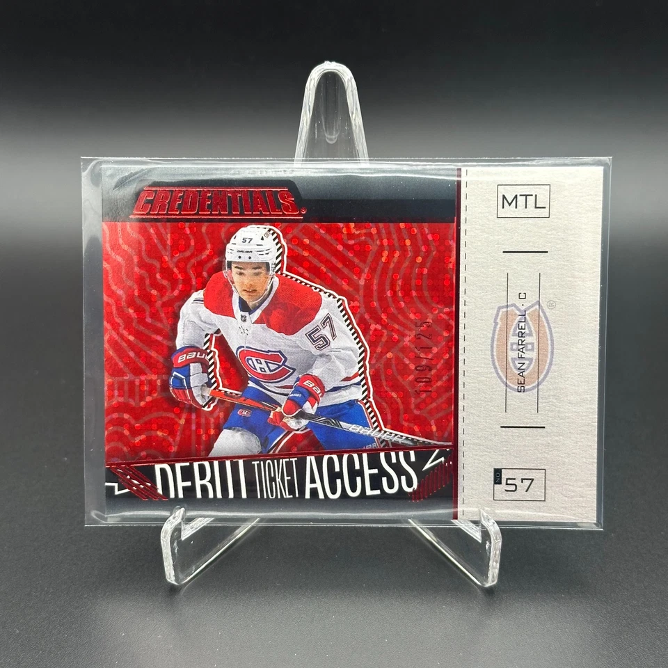 2023-24 UD Credentials SEAN FARRELL #170 Debut Ticket Access Red 109/125 - Image 1 of 4