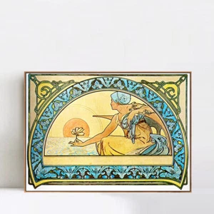 Framed Canvas Print Series#96 by Alphonse Mucha Wall Art Home Office Decorations - Picture 1 of 17
