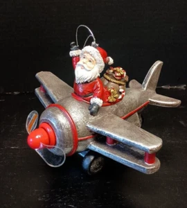 Ganz H2 Santas Ride Large 9.5” hanging ornament with Spinning Propeller - Picture 1 of 7