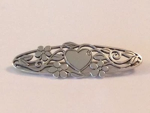 ❤️BROCHE DE PIN OVALADO JAMES AVERY CORAZÓN RETIRADO Y 3 FLORES ~ RARO CON ENCANTO CAJA JA❤️ - Imagen 1 de 6