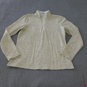J McLaughlin Top Womens Large 1/4 Zip Sweatshirt Active Long Sleeve Beige - Picture 1 of 9