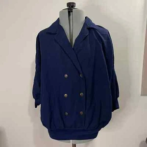 Vintage 70er 80er Cortiva Blau Zweireiher Windbreaker Gr. Medium Maritim - Bild 1 von 6