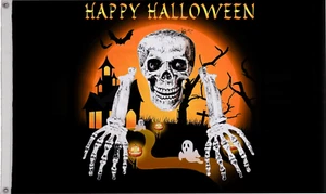 Halloween Skeleton Polyester 5'x3' Flag - Picture 1 of 5