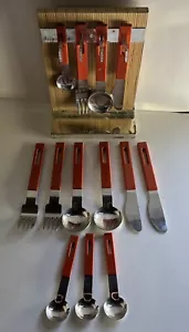 VTG Ingrid 18/10 Austria MCM Orange Silverware Set of 13 Piece Flatware Cutlery - Picture 1 of 8