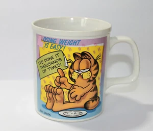 Taza Garfield Enesco 1978 vintage "Perder peso es fácil" - Artículo de colección - Imagen 1 de 3