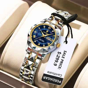 Elegant Fashion Women's Watch Diamond Roman Dial Original Quartz Watch - Picture 1 of 32