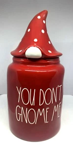 New Rae Dunn You Don't Gnome Me Canister With Red Polka Dot Hat- Christmas 2020 - Picture 1 of 8