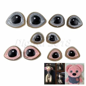 10Pcs Plastic Eyes & Washers Eyelashes For Plush Animals Toys Puppets Child Gift - Picture 1 of 23