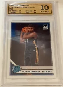ZION WILLIAMSON - 2019-20 Optic Rated Rookie / RC #158 - OCE Graded 10 PRISTINE - Picture 1 of 5