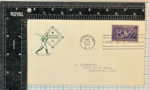 1939 BASEBALL CENTENNIAL #855 HOUSE OF FARNAM BATTER CACHE FIRST DAY COVER FDC - Picture 1 of 4