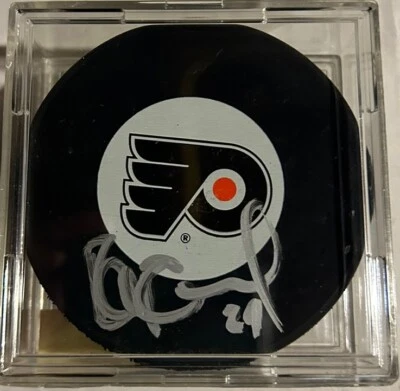 Ray Emery Hand Signed Autograph Auto Philadelphia Flyers Puck With Cube - Image 1 of 2