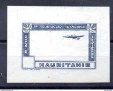 Mauritania PA15 color proof no facial value. 1942 Aviation Plane