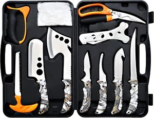 KNINE OUTDOORS Hunting Deer Knife Set Field Dressing Kit Portable Butcher Game P - Picture 1 of 7
