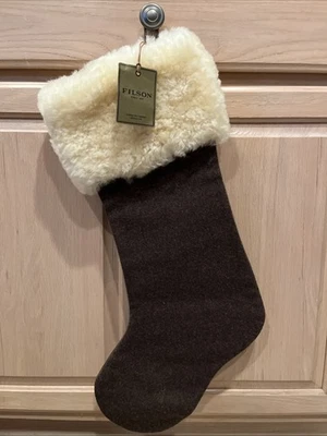 💥NUEVO NUEVO CON ETIQUETAS EE. UU. FILSON Lana de Oveja Medias de Navidad Cuero Marrón Hecho en EE. UU. Foto 1 de 4