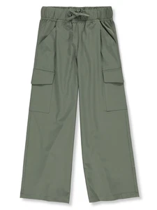 90 Degrees Girls' Twill Wide Leg Cargo Pants Color: black Size: 10 - Picture 1 of 2