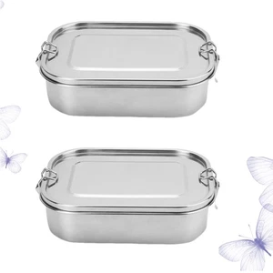 Contenitore per alimenti in acciaio inox 2 pezzi contenitori per pranzo - Foto 1 di 12