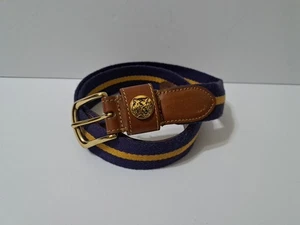 LSU Geaux Tigers Belt Canvas/Leather Men's Size 34 Torino - Picture 1 of 5