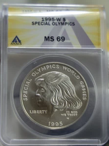 1995 W US $1 Commemorative $1 Special Olympics ANACS MS69 - Picture 1 of 2