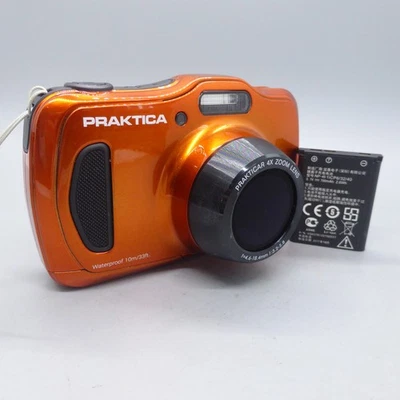 Praktica Luxmedia WP240 20.0MP Underwater Compact Digital Camera Orange Tested - Image 1 of 4