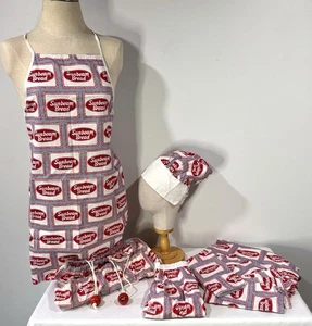 Vintage Sunbeam Bread Advertising BBQ Set Tablecloth Napkins Aprons Hat Picnic - Picture 1 of 8
