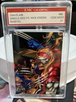 OMEGA RED VS. WOLVERINE FLAIR 1994 GRADED 10 CARD #86 MINT VINTAGE - Image 1 of 2