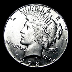 1928 Peace Dollar Silber ---- Gemme Stempelglanz + Atemberaubende Münze ---- #PP038 - Bild 1 von 4
