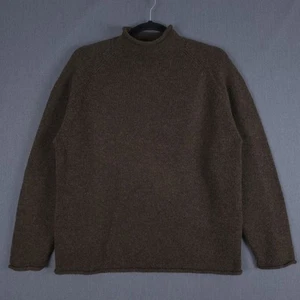 Eastern Mountain Sports EMS Roll Neck Sweater Mens Large Brown Wool Long Sleeve - Picture 1 of 6