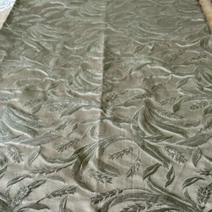 VTG Silk Cotton Damask Wheat Scroll Upholstery Fabric MCM Earthy Green 4.5 Ydx56 - Picture 1 of 9