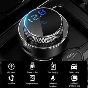 Bluetooth 5.0 FM Transmitter Auto Mp3 Player USB Radio KFZ SD Freisprechanlage - Bild 1 von 8