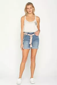 NWOT Miss Me Jeans Shorts Size 26 "TAKE ME OUT SHORTS" H2267D Blue - Picture 1 of 6