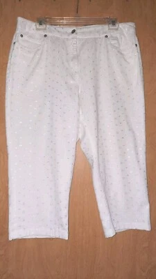 Calça Capri DAVID BROOKS PETITE Ilhós - 14P - Zíper Frontal, Laços para Cinto, 5 Bolsos - Imagem 1 de 4