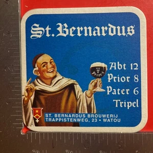 ST. BERNARDUS TRAPPISTS beer 3.5 INCH ROUND BEER COASTER RARE VINTAGE - Picture 1 of 2