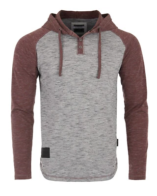 ZIMEGO Hombres Manga Larga Ligero Con Capucha Henley - Bloque de Color Pullover Sudadera con Capucha Foto 1 de 2