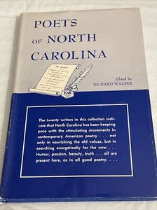 SIGNED 1963 POETS OF NORTH CAROLINA Richard Walser hb dj NC POETRY - Foto 1 di 7