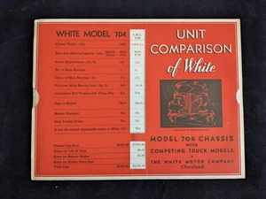 1935 White Motor Co. Model 704 Truck Chassis Unit Comparison Chart - Picture 1 of 11