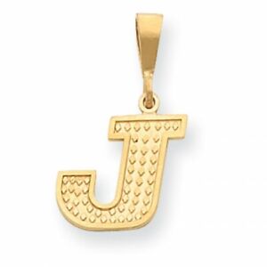 14K Yellow Gold Plated Sterling Silver Initial Letter "J" Charm Pendant