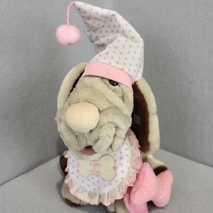 Ganz Bros Baby Wrinkles Puppy Dog Plush Sharpei Hat Bib Toy 1981 - Picture 1 of 12