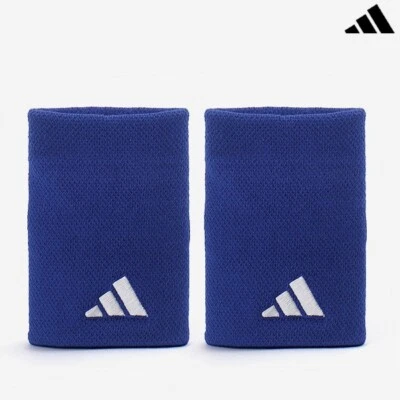 adidas Tennis Wristband L Unisex Sports Racket Sweatband Blue 2pc NWT IY0766 - Image 1 of 4