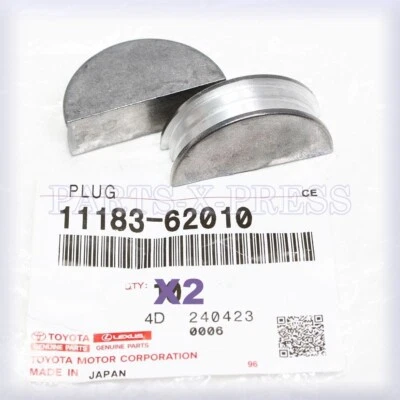 OEM  GENUINE TOYOTA LEXUS ENGINE VALVE COVER BORE CAM PLUG SEMICIRCULAR SET OF 2 - Image 1 of 4