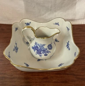 Antiguo lavabo y jarra Winterling Bavaria Meissen ramo con adornos dorados - Imagen 1 de 8