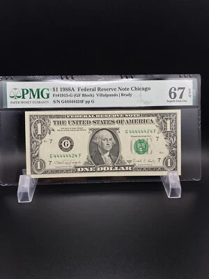 1988A- 1 Dollar bill NEAR SOLID- Grade 67. very nice bill. - Image 1 of 4