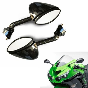 Black Rear View Side Mirrors For Kawasaki Ninja ZX14R ZX14 ZZR1400 2006-2012 - Foto 1 di 8