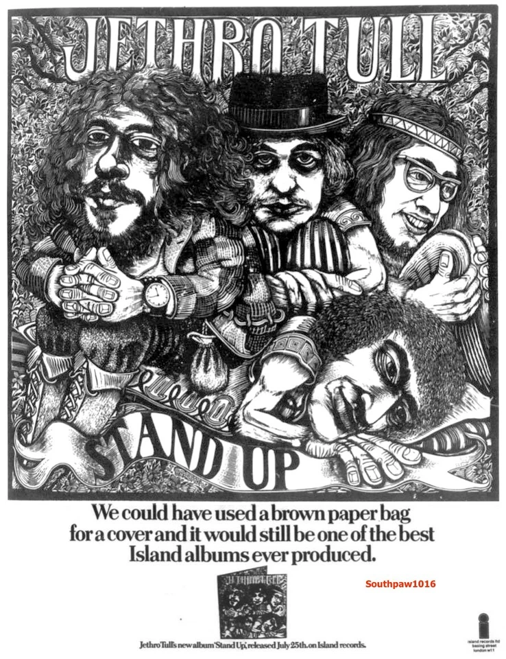 1969  Jethro Tull 'Stand Up' Album Release Music Industry Promo Reprint Ad - Image 1 of 1