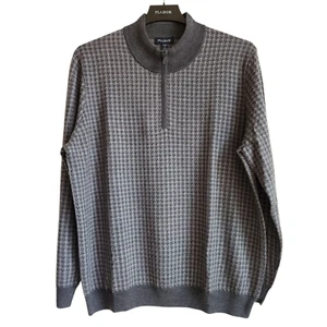 2XL Sweater Gray Jos A Bank Mock Neck Quarter Zip Mens New Merino Wool Blend Nwt - Picture 1 of 24