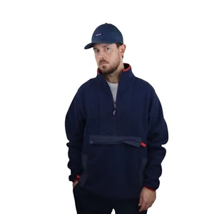 Patagonia Synchilla Anorak Fleece Pullover Cagoulle Jacket Coat Mens XL Blue Red - Picture 1 of 6