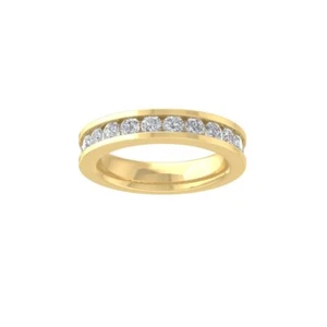 14k Yellow Gold 1/10 Cttw Diamond Eternity Band Ring Sz 6 Gift for Women - Picture 1 of 10