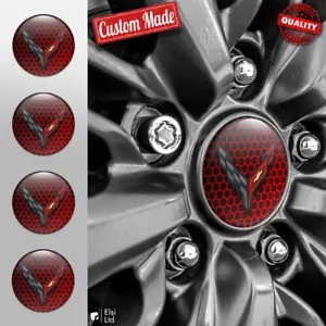 Corvette C8 Felgendeckel Aufkleber 4er-Set Silikon Felgenemblem Nabenkappen - Bild 1 von 13